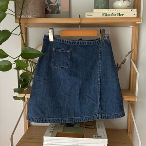 VINTAGE GAP denim wrap mini skirt